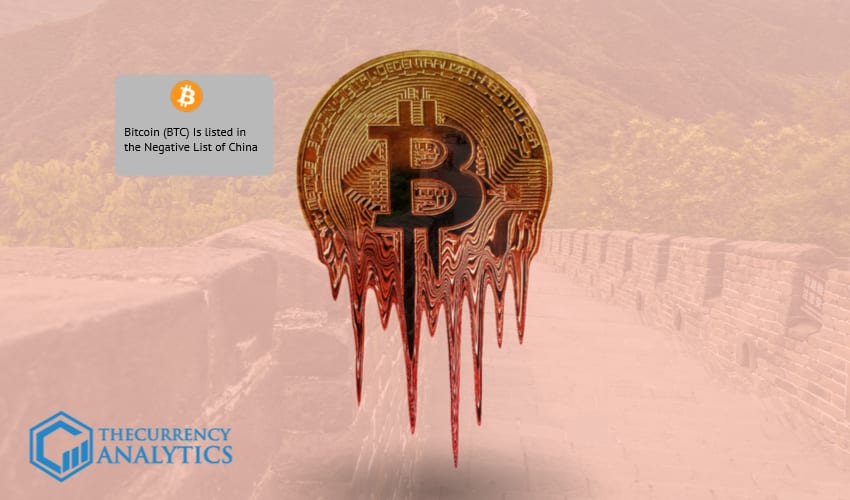 Bitcoin (BTC) Is listed in the Negative List of China