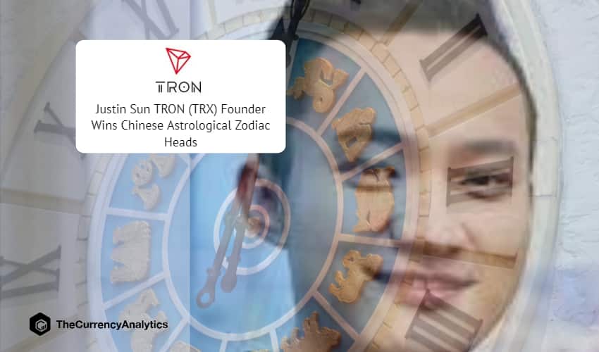 Justin Sun TRON (TRX) Founder Wins Chinese Astrological Zodiac Heads